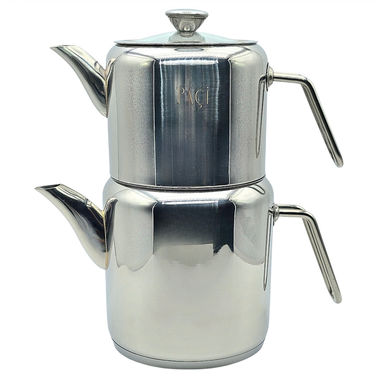 Paci Silindir Metal Handle 304 Stainless Steel Turkish Teapot