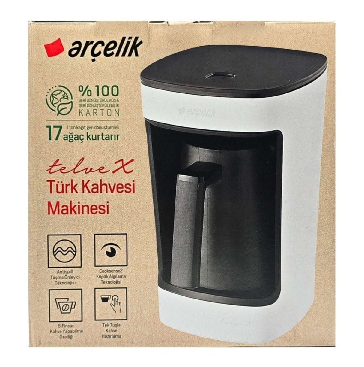 Arcelik TKM 3341 Telve-X White Turkish Coffee Machine