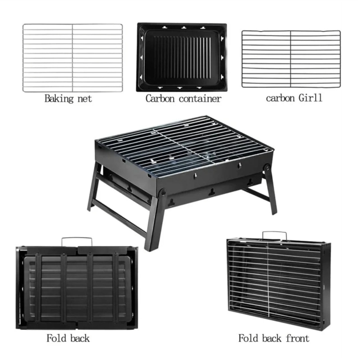 Portable Barbeque Grill 35X27cm Expand Height 19.5cm