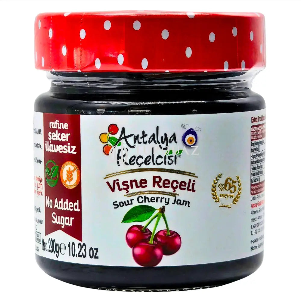 Antalya Recelcisi Sour Cherry Jam Zero Sugar 290g TURKISH JAM