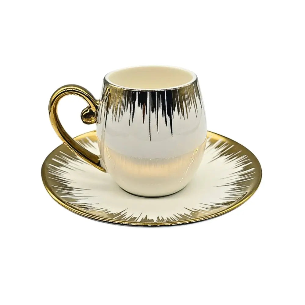 Paci Terra Porcelain Turkish Coffee Cup Set 6pcs Paci Bamboo Porcelain Coffee Cup Set