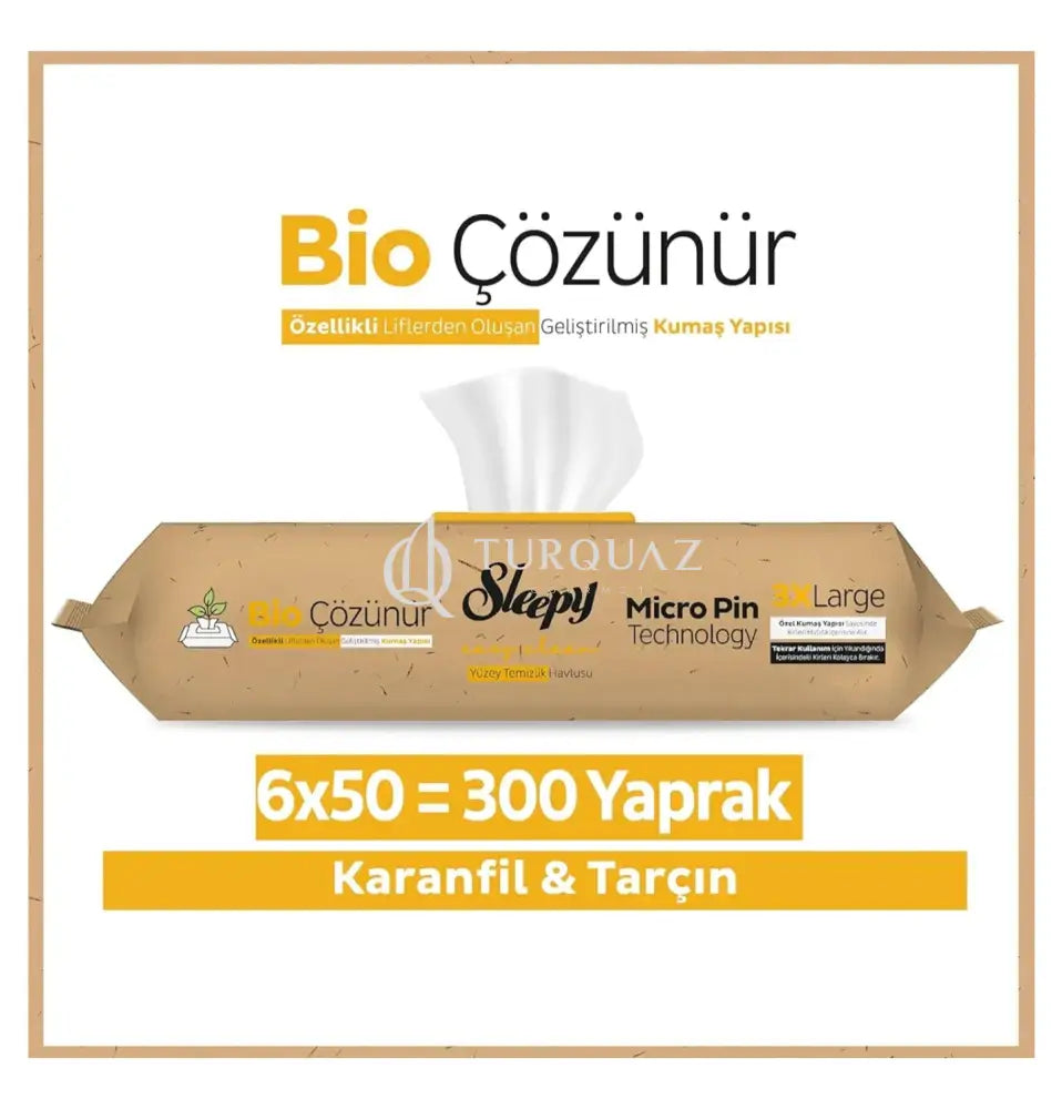 Sleepy 3XL X 50pcsBio Degradable White Vinegar Clove & Cinnamon Surface Cleaning Towels Sleepy 3XL / 50pcsBio