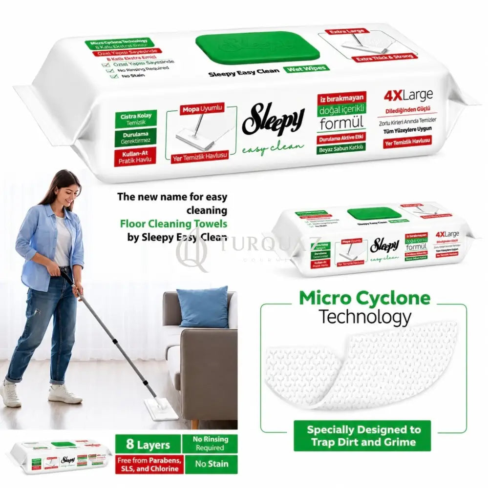 Sleepy 4XL X 50pcs WHITE SOAP ADDITIVE Mop Compatible Floor Cleaning Towels - Floor Cleaning