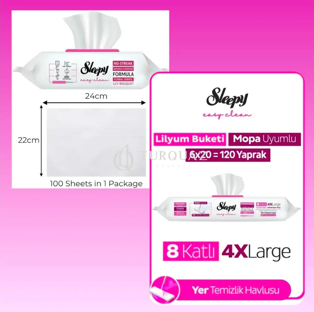 Sleepy Lilium Bouquet,Easy Clean Multi-Surface Cleaning Wipes 100 Sheets Sleepy Lingette de Nettoyage Easy Clean