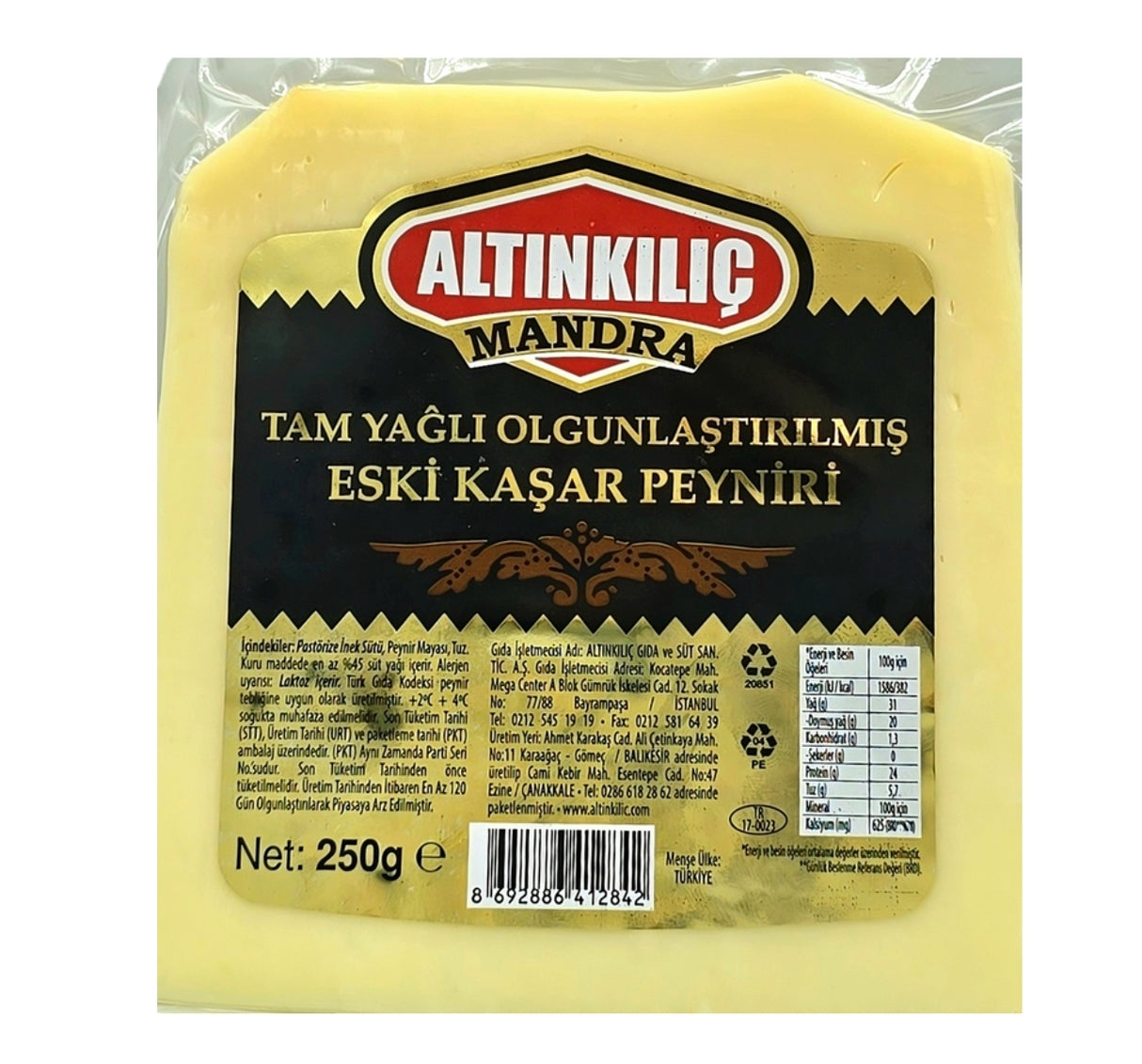 Altinkilic 250g Mandira Kashkaval Cheese