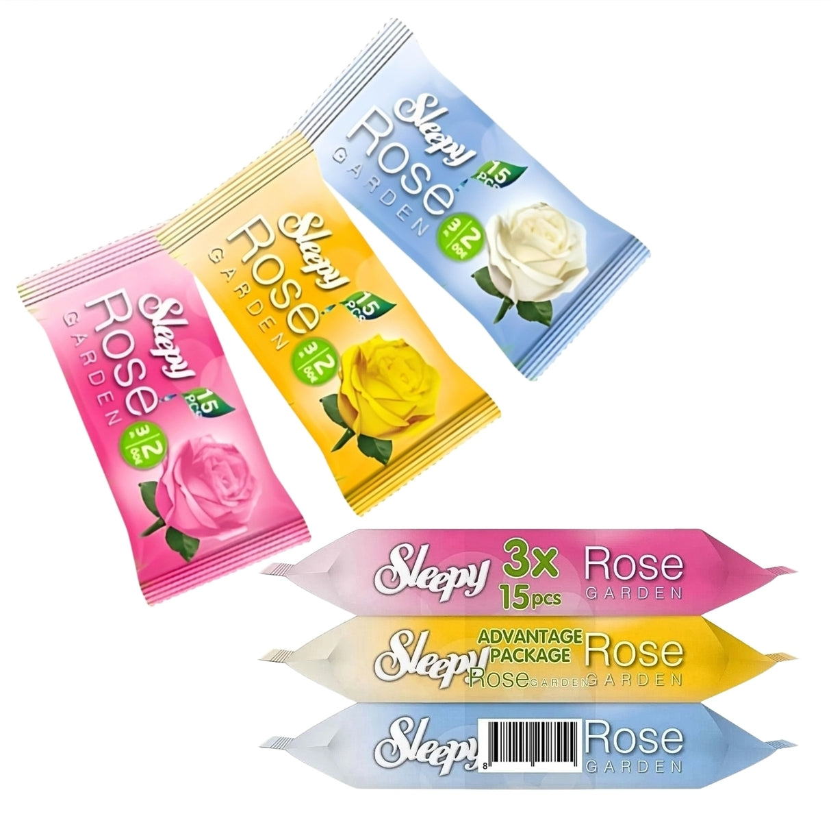 Sleepy Rose Garden Pack Wet Wipes 15 Sheets X 3Pack