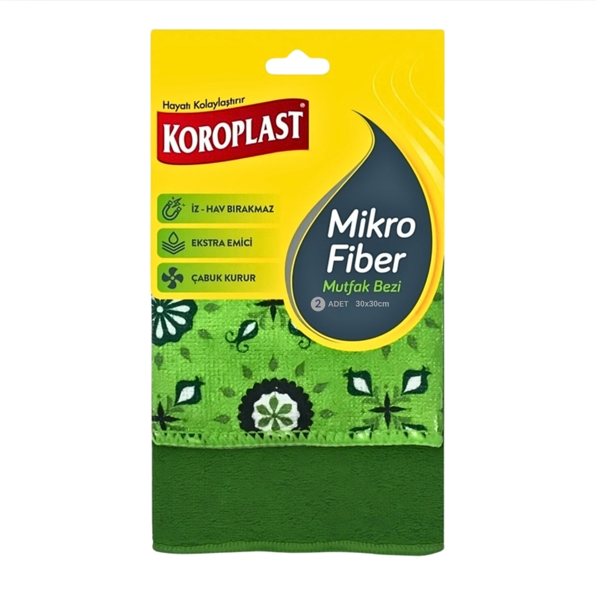 Koroplast Microfiber Oil Dirt Remover Kitchen Cloth 2pcs 30x30cm
