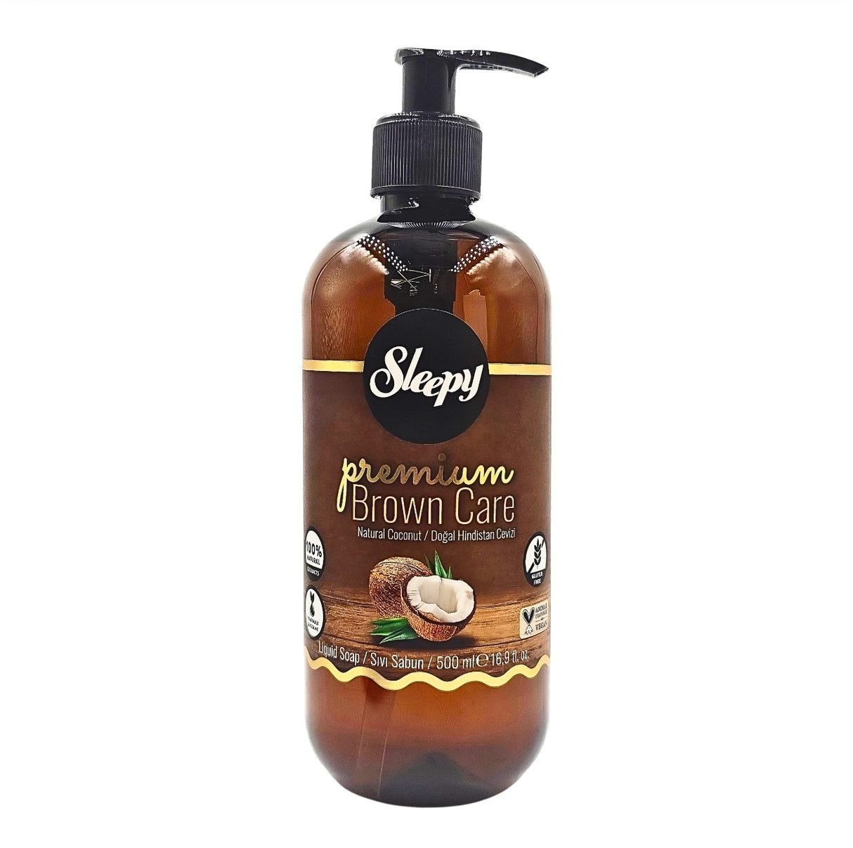 Sleepy Premium Brown Care Liquid Soap Natural COCONUT 500ml