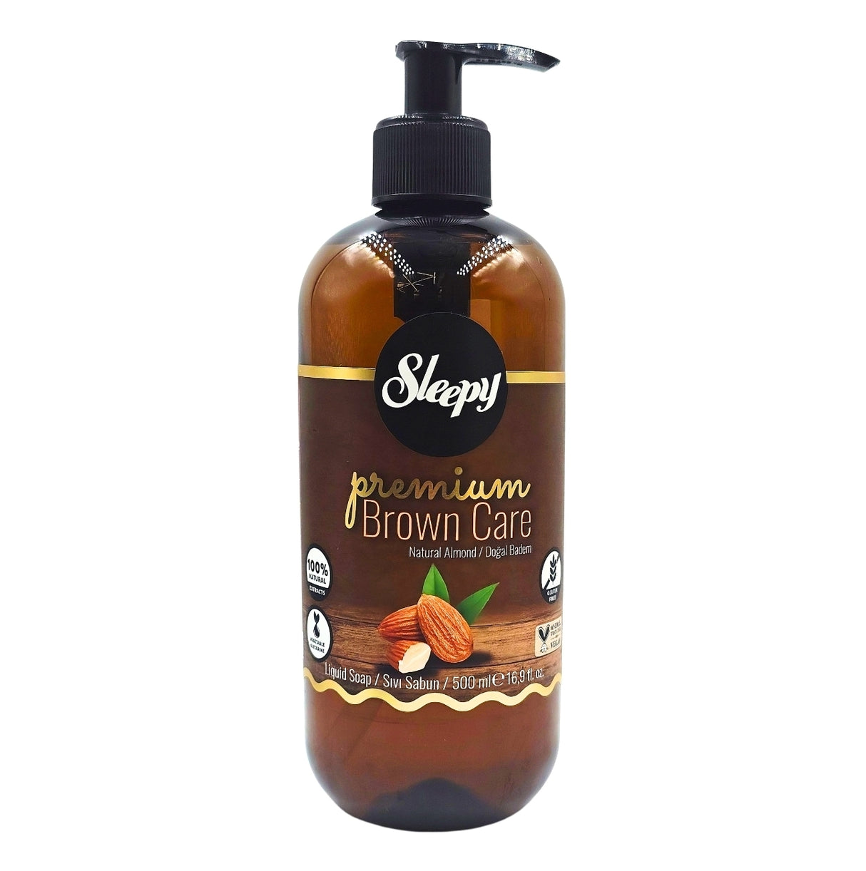 Sleepy Premium Brown Care Liquid Soap Natural ALMOND 500 m