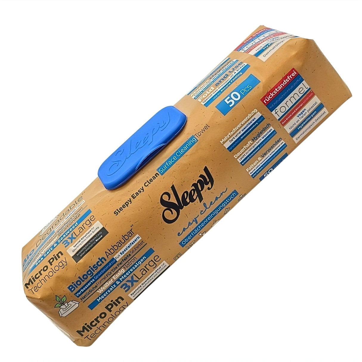 Sleepy 3XL X 50pcs Bio Degradable White Vinegar Sea Salt & Seaweed Surface Cleaning Towels