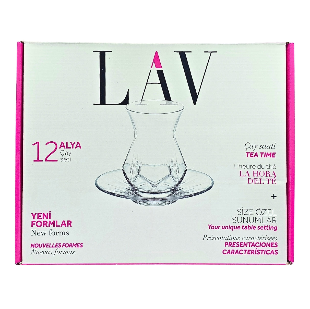 Lav Alya 12pcs Turkish Tea Glasses Set