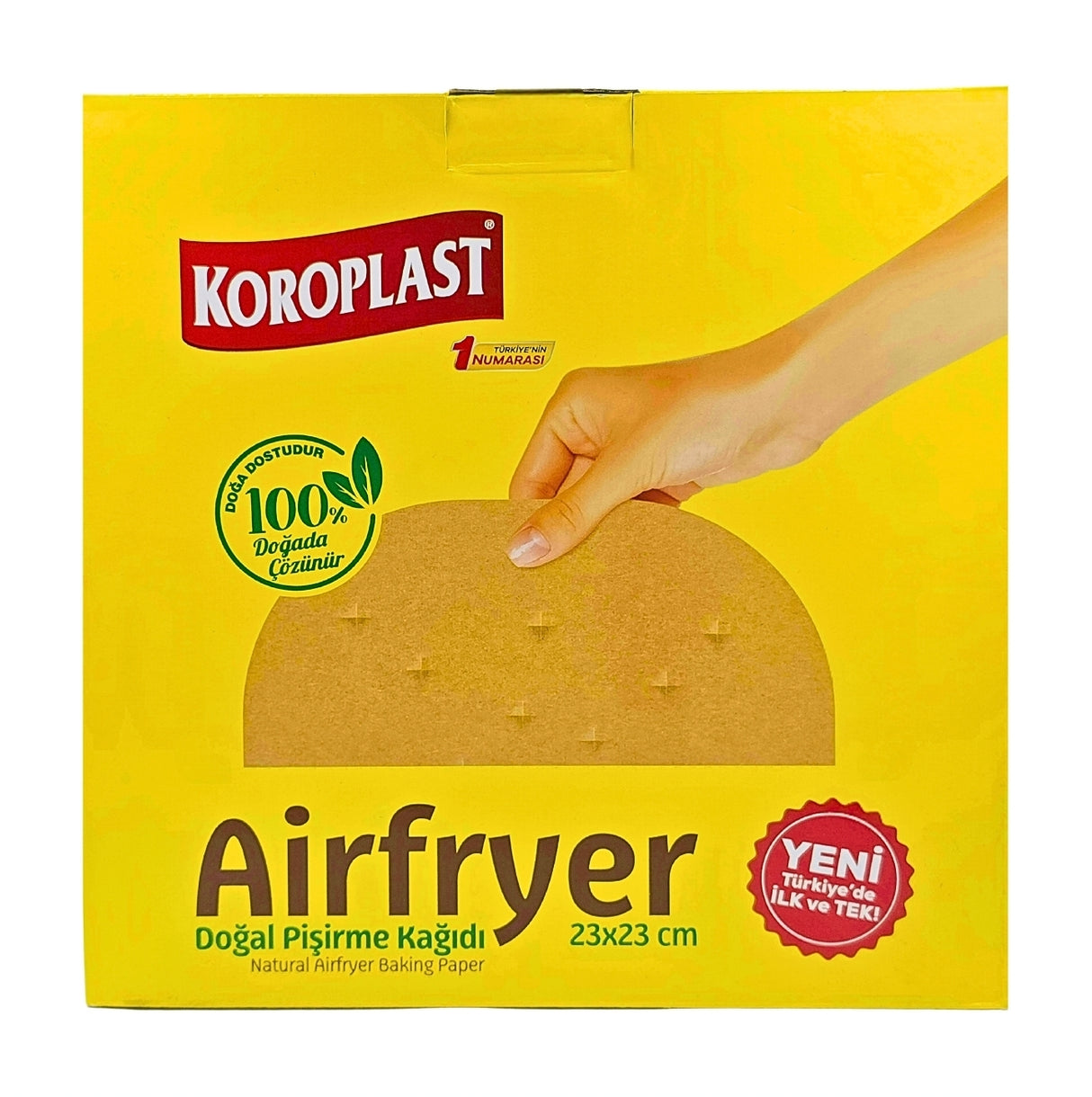 Koroplast Air fryer Natural Baking Paper 12 pcs 23X23cm