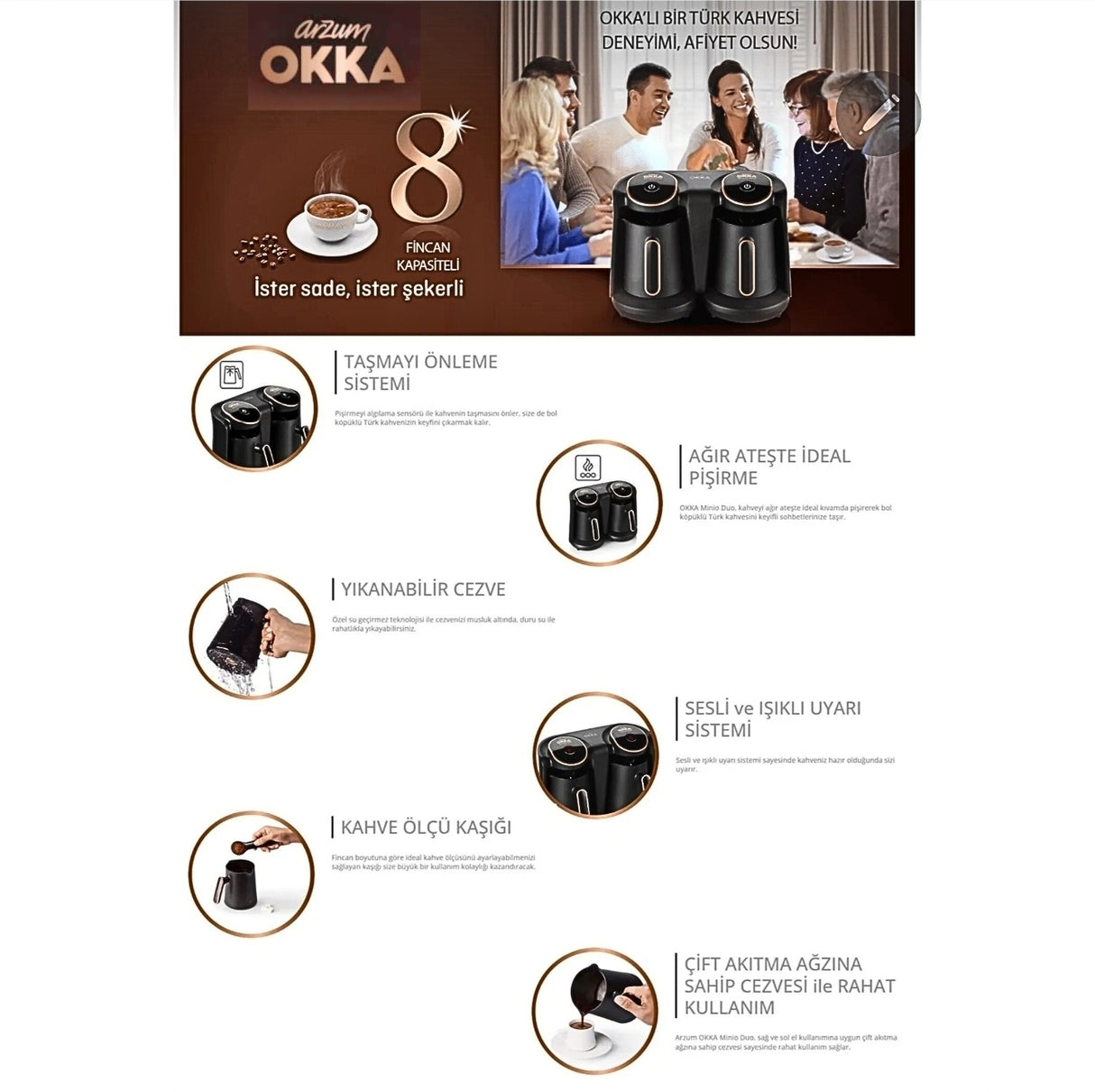 Arzum Okka Double Turkish Coffee Machine