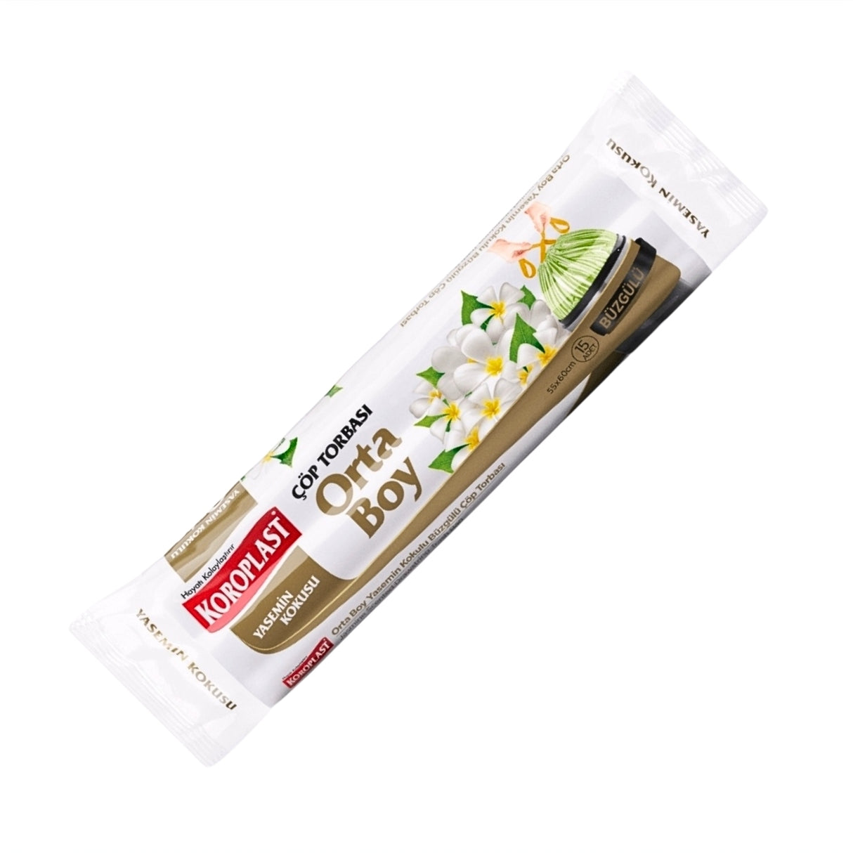 Koroplast Jasmine Scented Drawstring Medium Garbage Green Bag 15X55X60cm