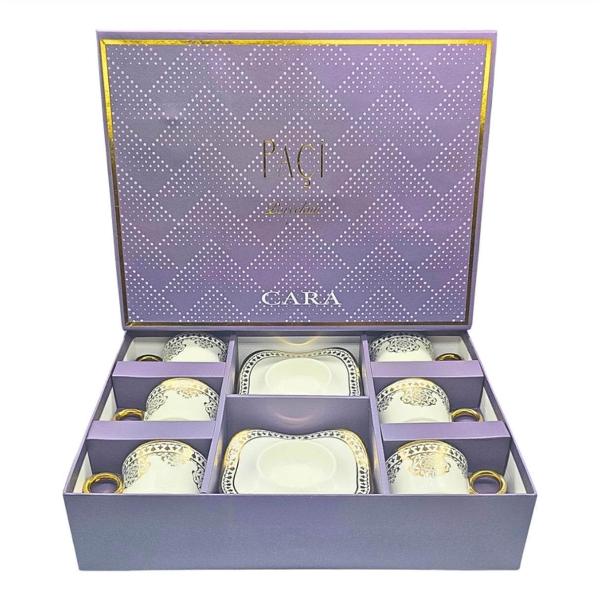 Paci Cara Porcelain Turkish Coffee Cup Set 6pcs
