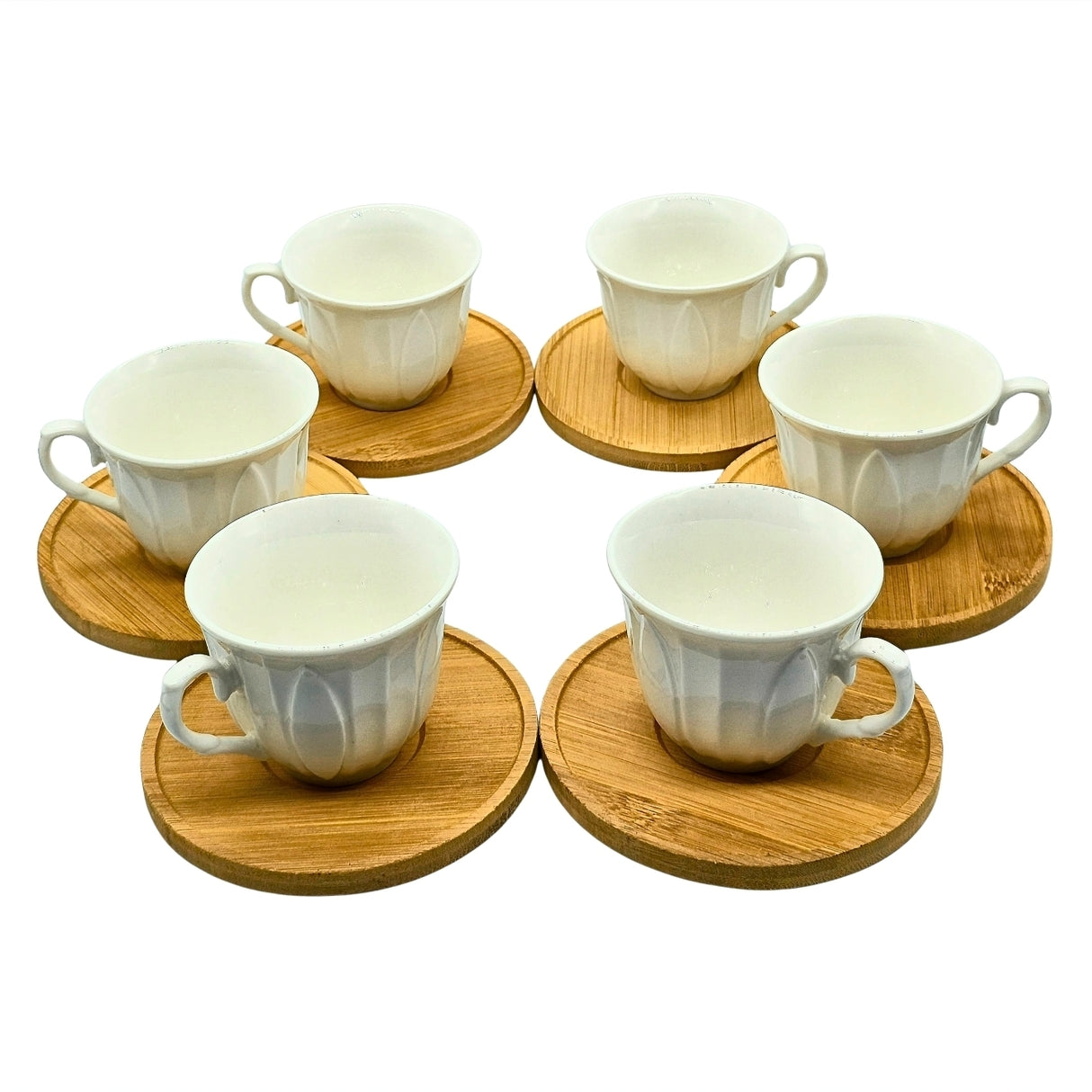 Paci Linda Bamboo Porcelain Hanging Turkish Coffee Cup 6pcs