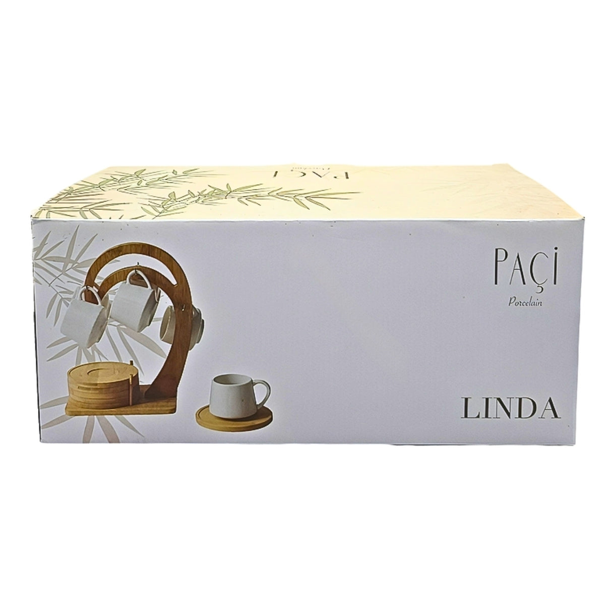 Paci Linda Bamboo Porcelain Hanging Turkish Coffee Cup 6pcs