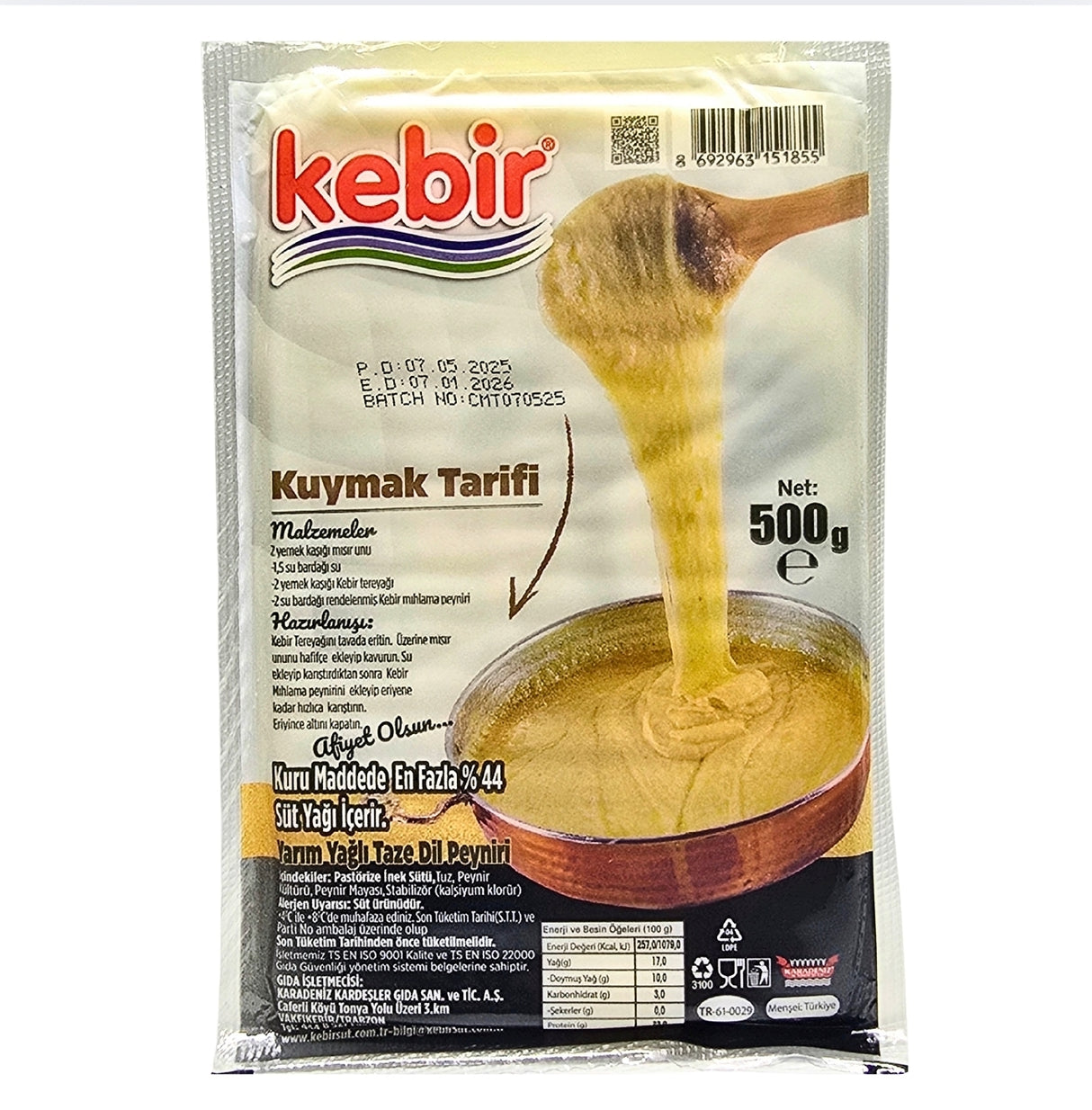 Kebir Shredded Trabzon Kuymak (Mihlama) Cheese 500g