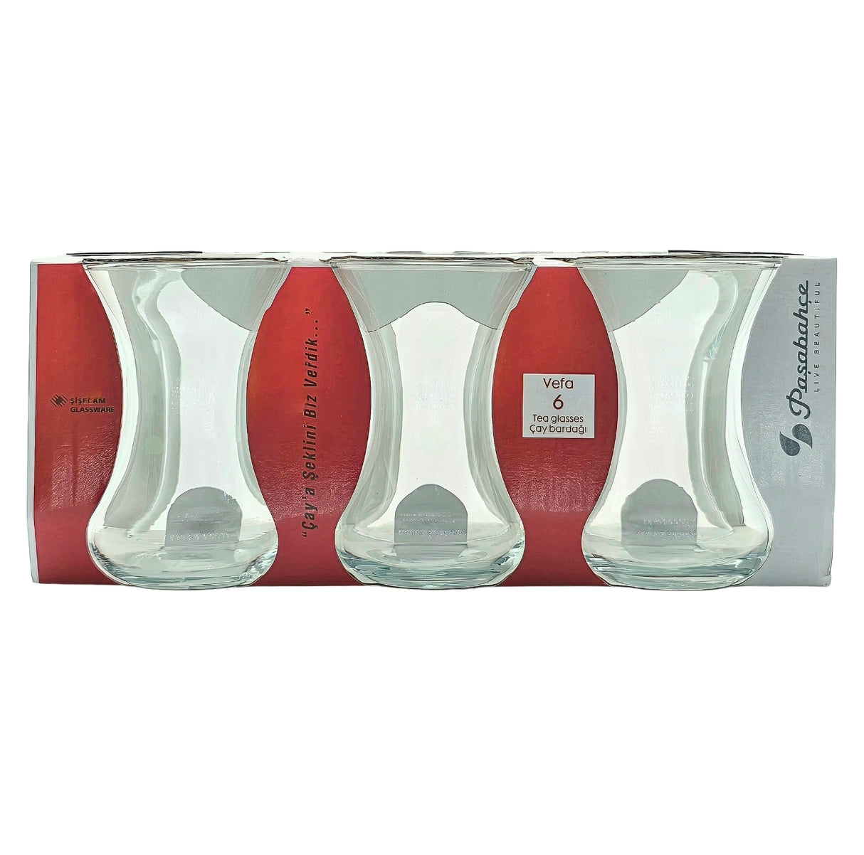 Pasabahce Vefa 6 Turkish Tea Glasses