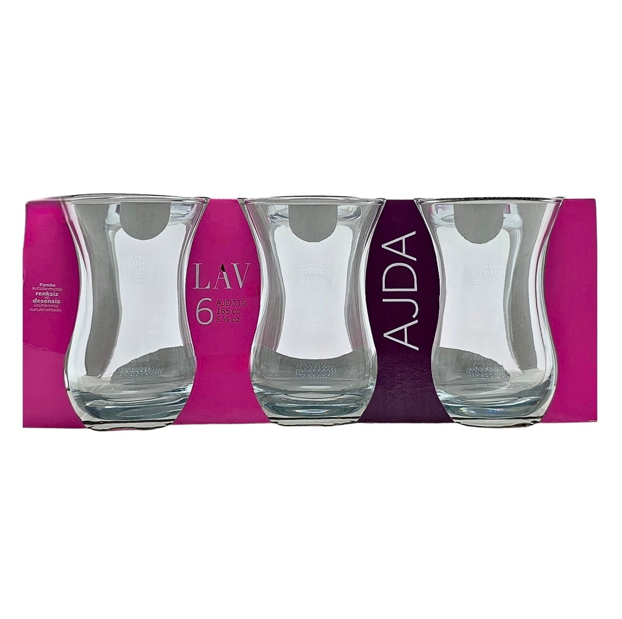 Lav Ajda 6 Turkish Tea Glasses