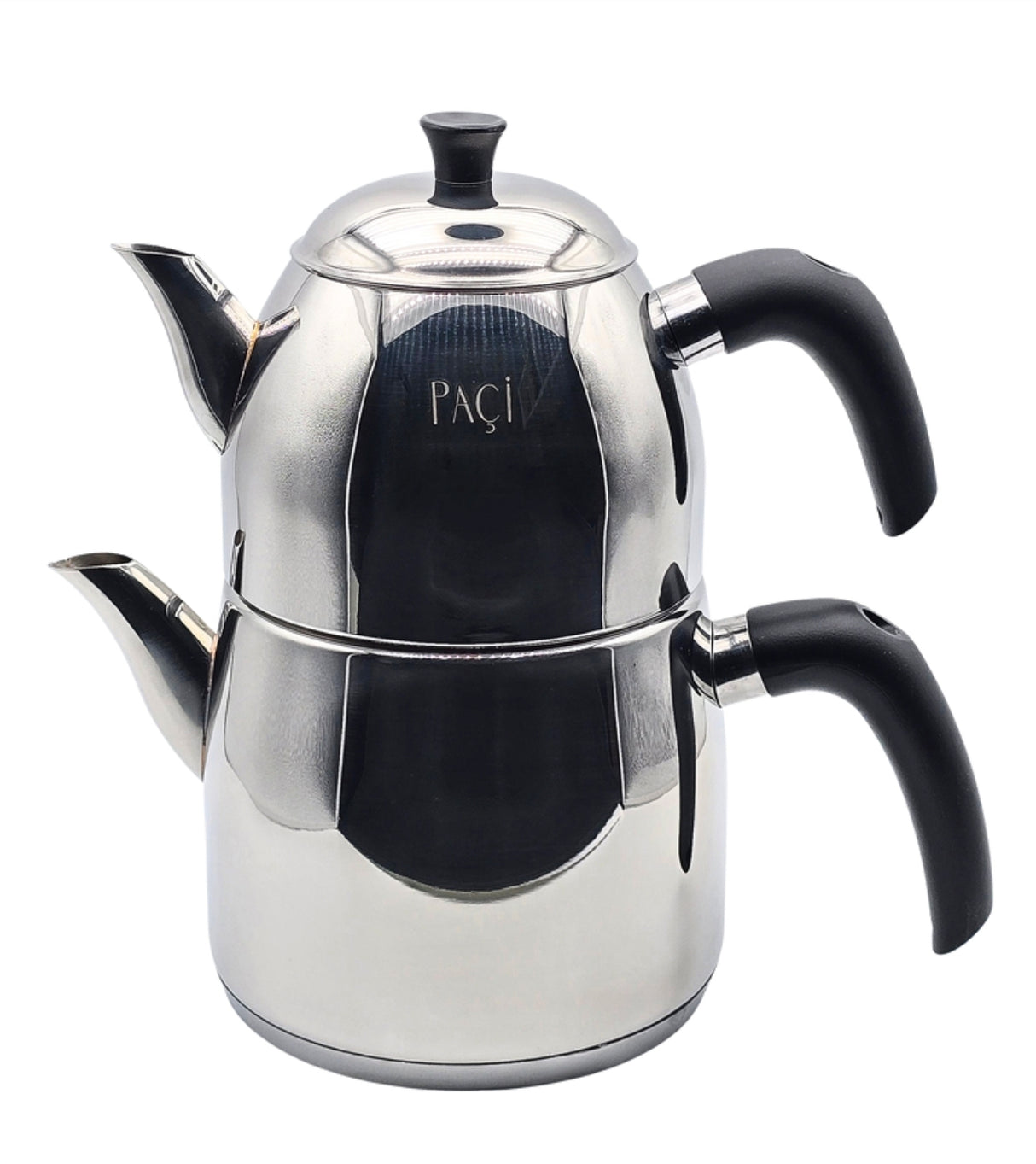 Paci Milano Black Handle 304 Stainless Steel Turkish Teapot