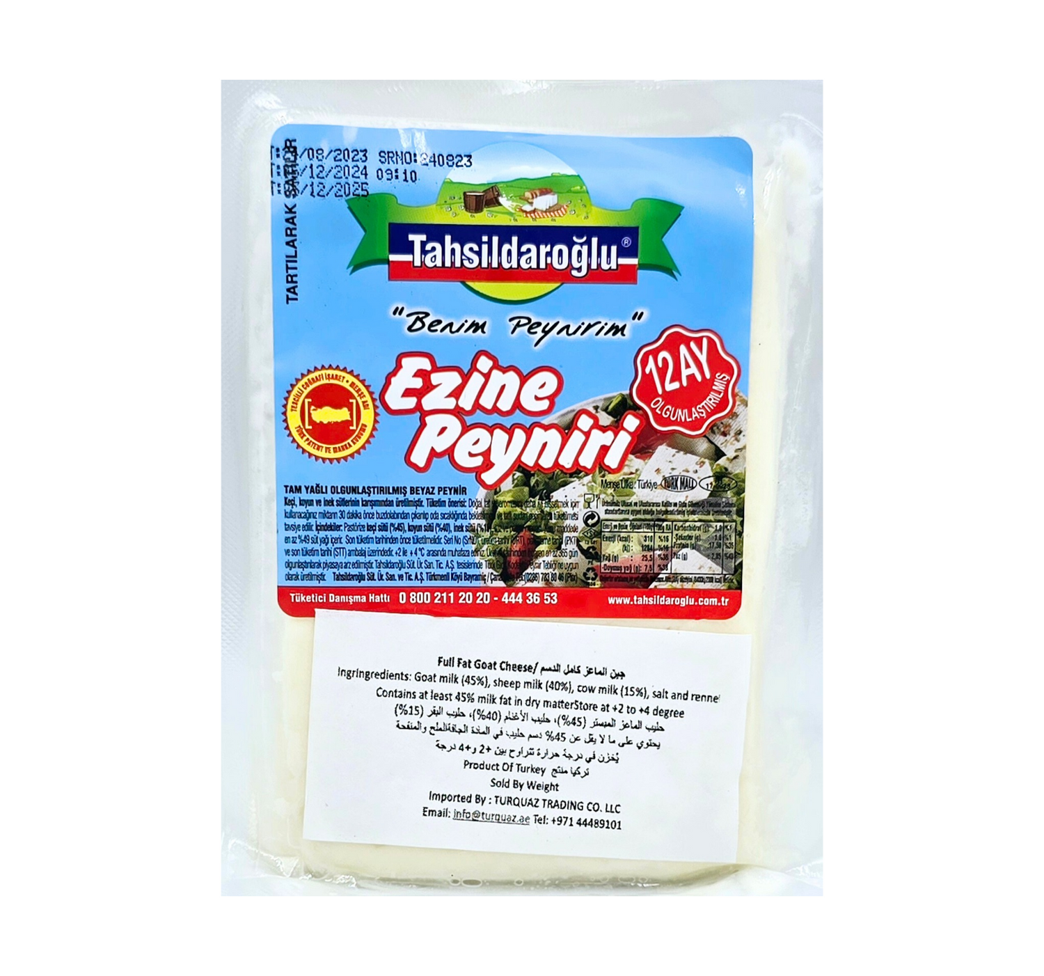 Tahsildaroglu Full Fat Goat Cheese SBW