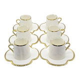 Paci Margaret Porcelain Turkish Coffee Cup Set 6pcs