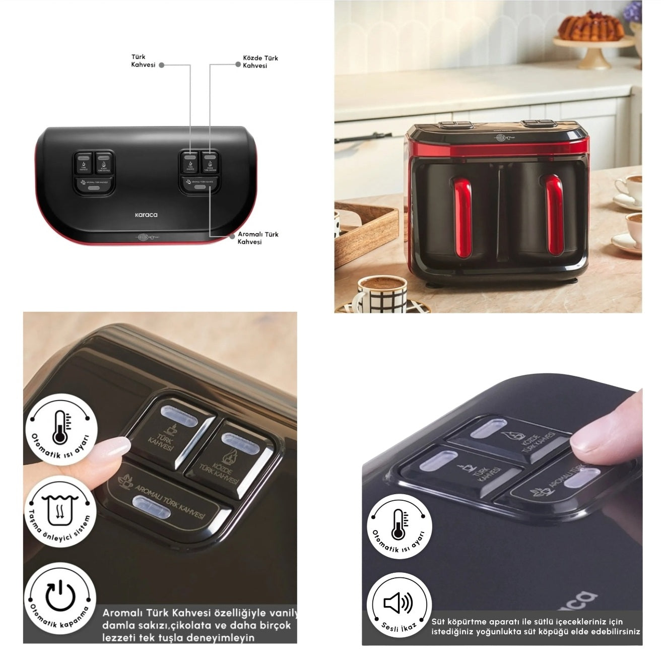 Karaca Turkish Coffee Machine Imperial Red 220-240V/1400W