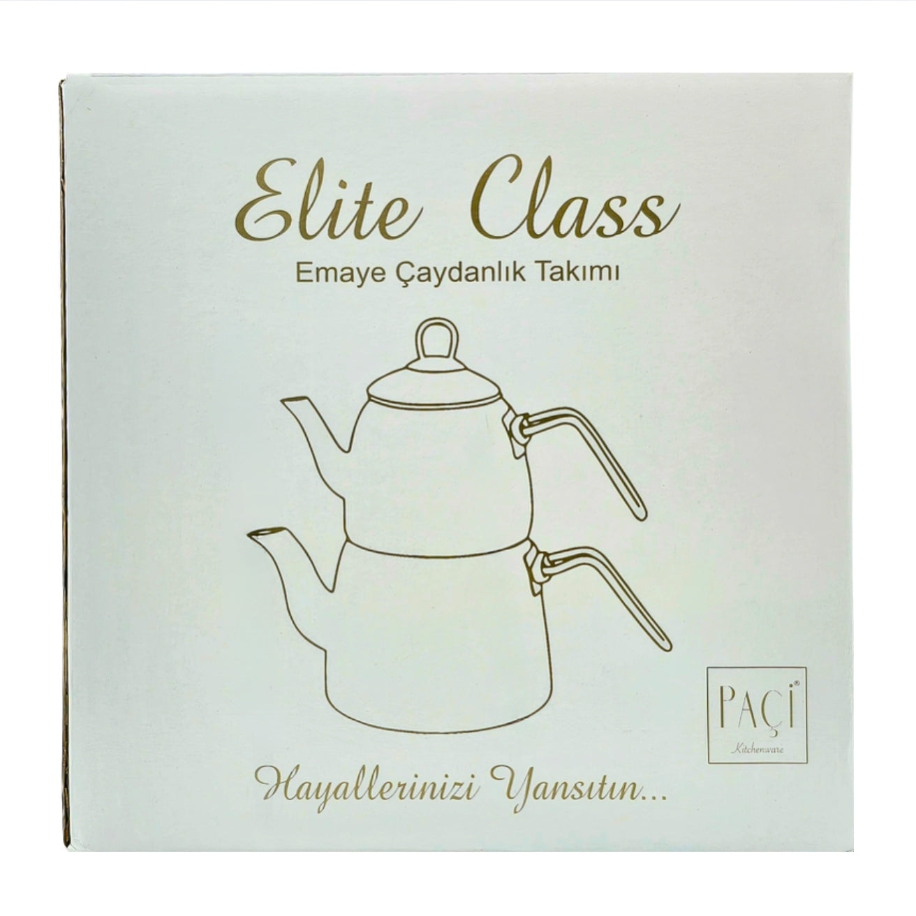 Paci Elite Class Grey Steel Turkish Teapot