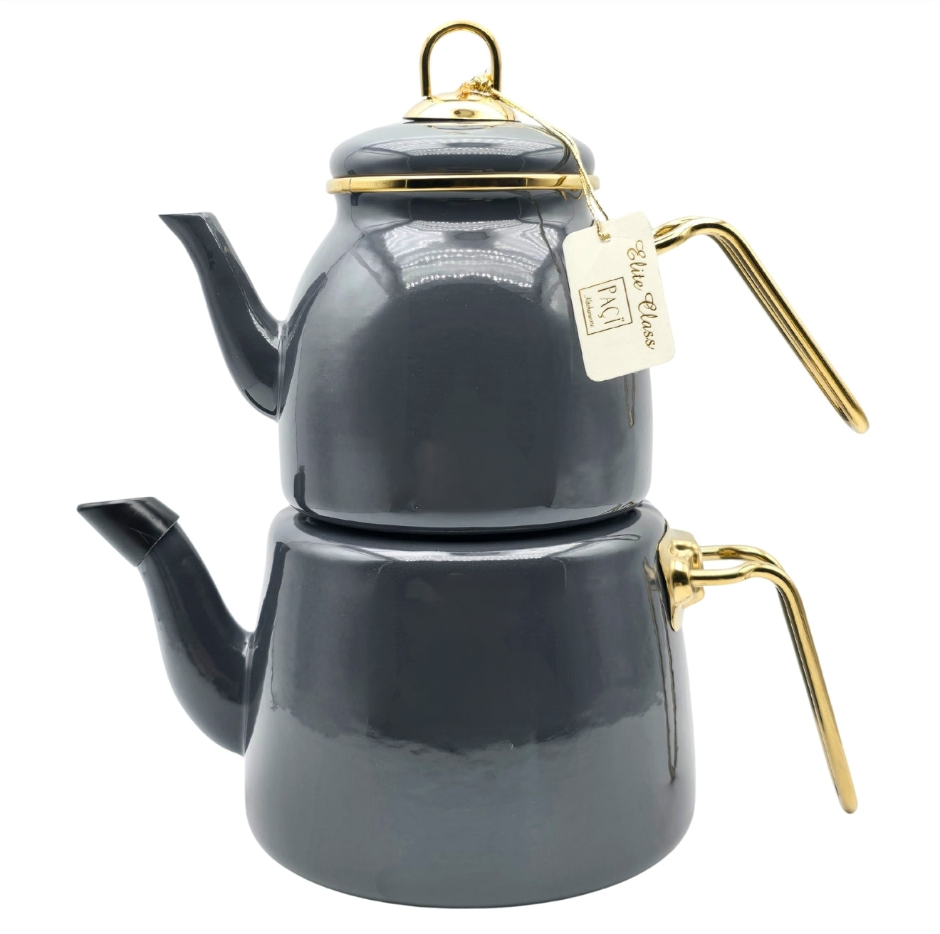 Paci Elite Class Grey Steel Turkish Teapot