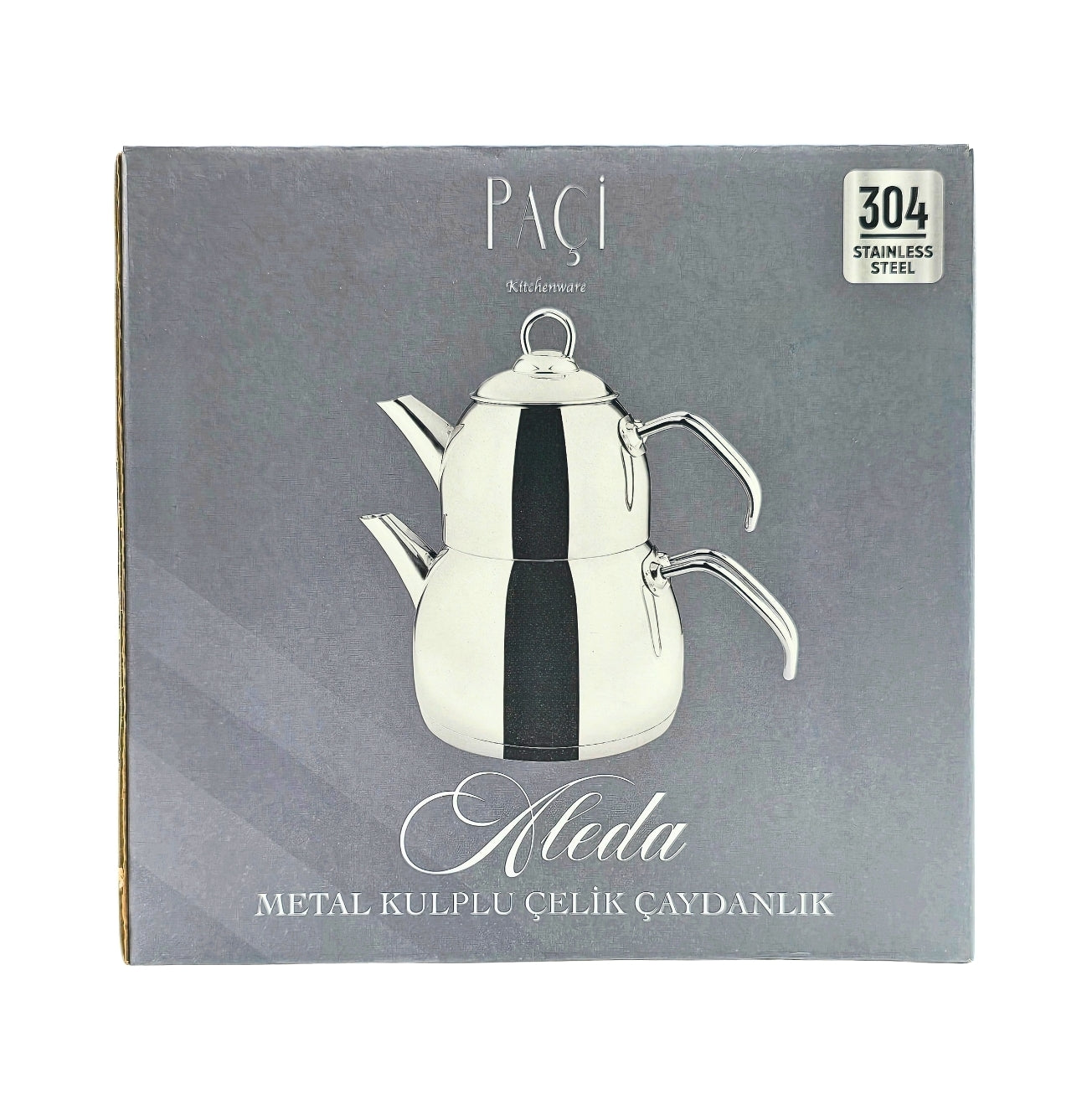 Paci Aleda Stainless Steel Handle 304 Steel Turkish Teapot