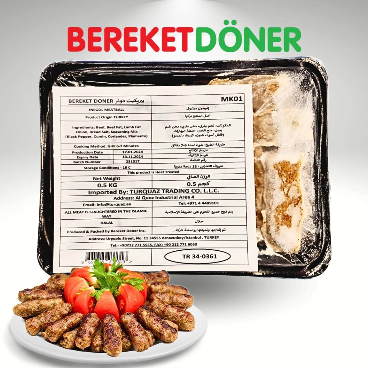 Bereket Doner Inegol Meatball 500 Gr