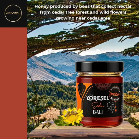 Amber Cedar Organic Honey 350g - Amber Organic Cedar Honey 350g