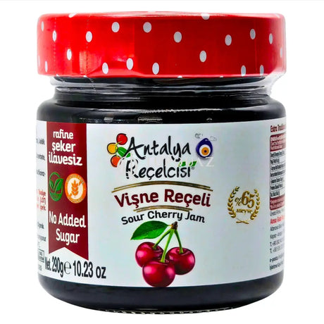 Antalya Recelcisi Sour Cherry Jam Zero Sugar 290g TURKISH JAM