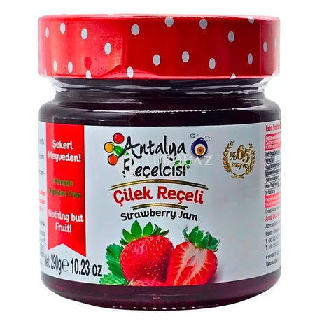 Antalya Recelcisi Strawberry Jam Zero Sugar 290g TURKISH JAM