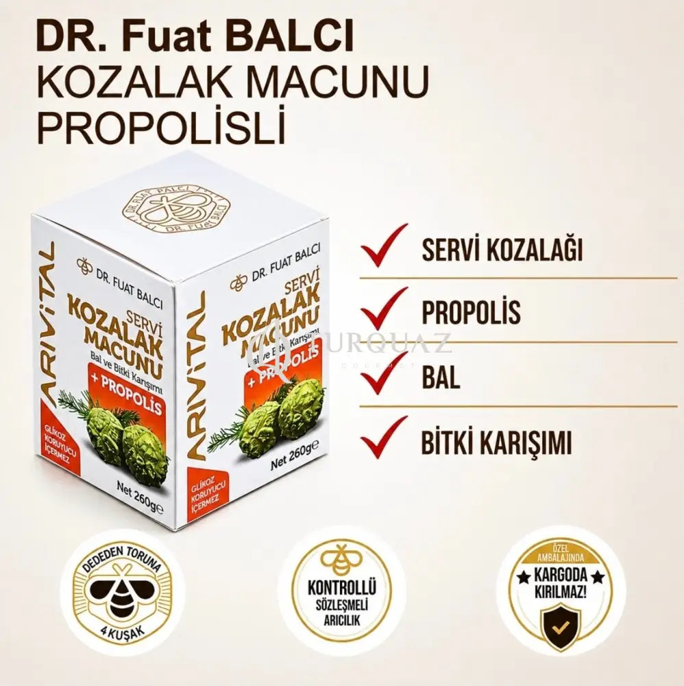 Arıvital Kozalak Macunu (Propolisli) 260g - Arıvital Kozalak Macunu (Propolisli) 260g