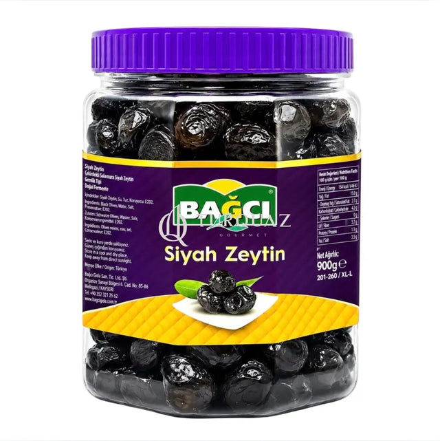 Bagci Black Olives Salamura 201-260/ XL-L 900g - Bagci Black Olives Salamura 900g