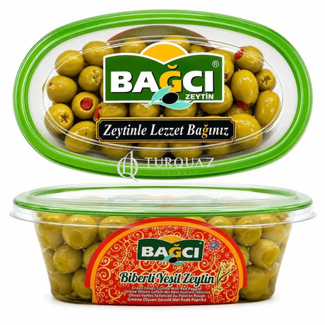 Bagci Green Olives Stuffed With Red Pepper 400g - Bagci Green Olives Stuffed With Red Pepper