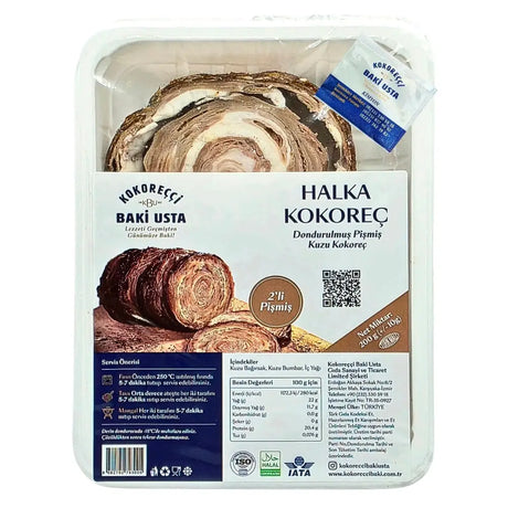 Baki Usta HALKA KOKOREÇ 2 Sliced Lamb 200g Baki Usta Two Sliced Cooced Kokorec 200g