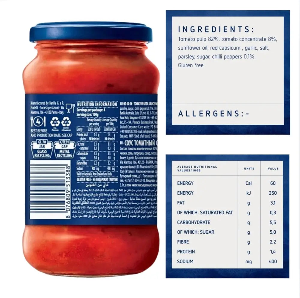Barilla Arabiatta Sauce 400g - Barilla Arabiatta Sauce 400g