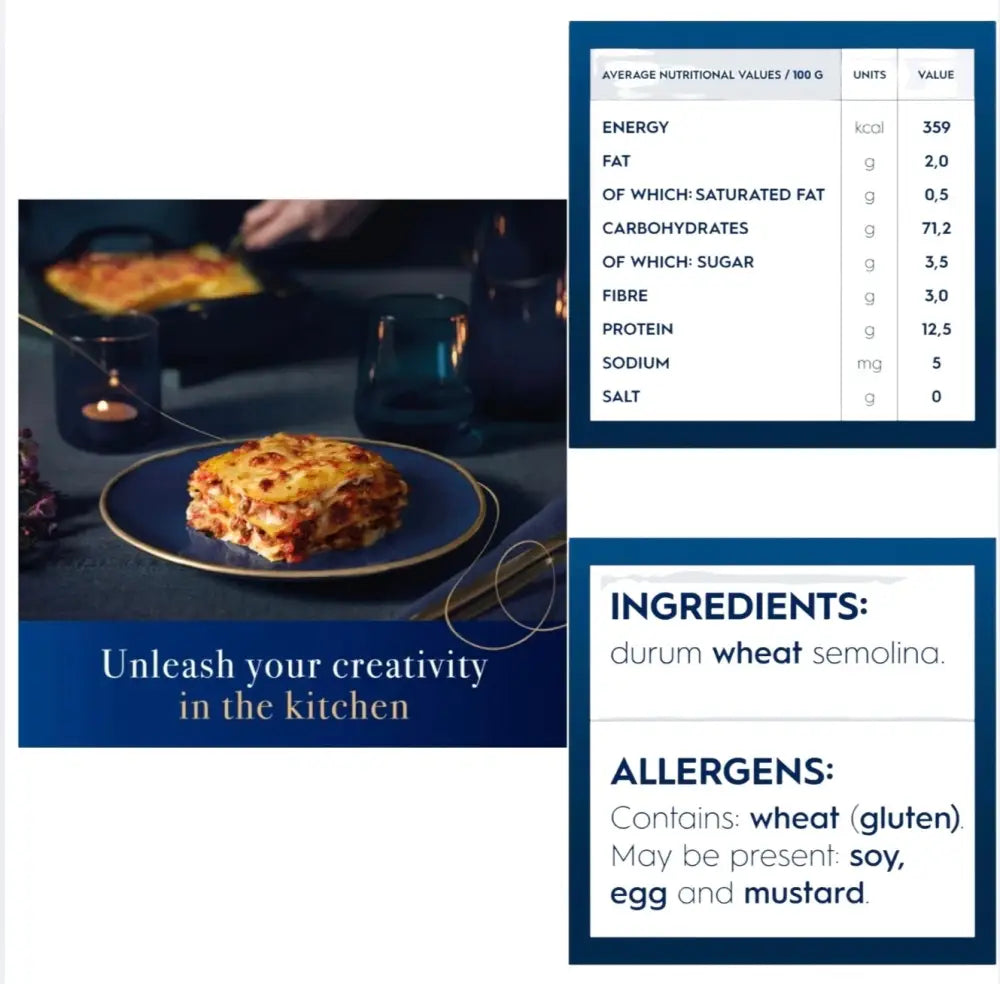 Barilla Lasagna No.189 500g - Barilla lasagna 500g