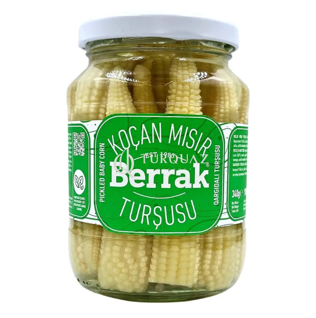 Berrak Rasool Berrak Baby Corn Pickles 340g – Turquaz Gourmet L.L.C