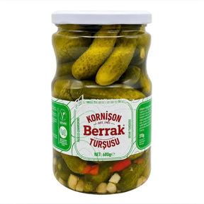 Berrak Cucumber Kornison No:1 680g - Berrak Pickled Cucumber No: 1 720 ml