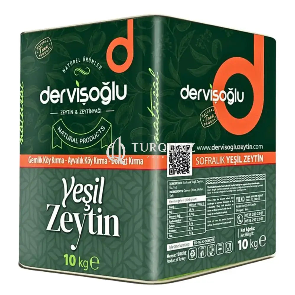 Dervisoglu GRILLED Green Olives 10Kg - Dervisoglu Grilled Green Olives 10Kg