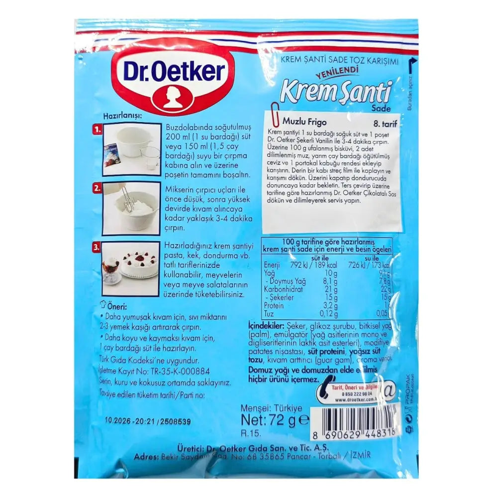 Dr.Oetker Whipped Cream 72g Dr Oetker Whipped Cream 72g