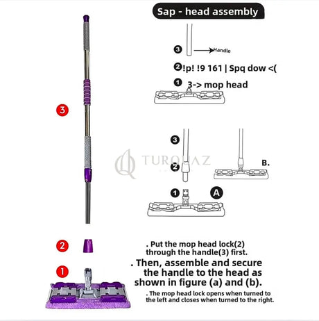 Easy Clean Mop Sweeper Kit (Support + Stick + 2 Dry Cloths) Easy Clean Mop Sweeper Kit (Support + Stick + 2 Dry Cloths)
