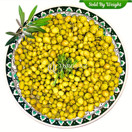 Gourmet Green Cracked Olives (Hatay) SBW Seedless Green Olives (Hatay) SBW