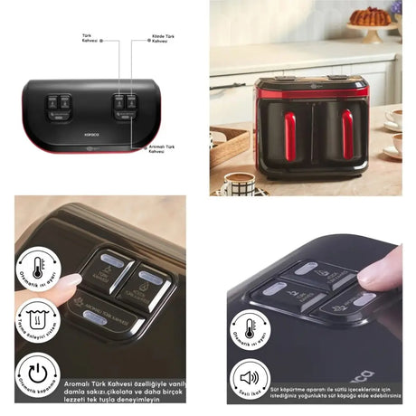 Karaca Turkish Coffee Machine Imperial Red 220-240V/1400W Karaca Turkish Coffee Machine