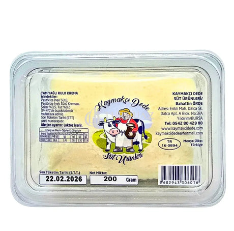 Kaymakci Dede Rulo Kaymak 200g Bursa Tereyagcisi Rulo Kaymak 200g