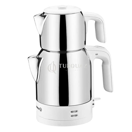 Korkmaz Demkolik White Turkish Tea Steel Machine Korkmaz Demkolik White Steel Tea Machine